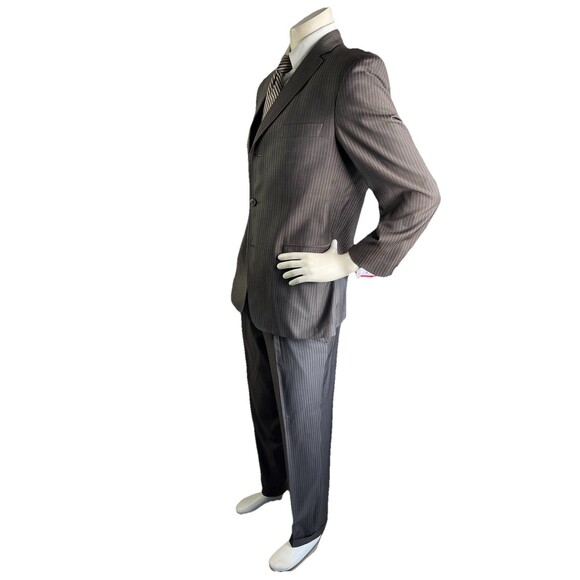 Hugo Boss Guabello Super 130s Men 2pc Suit 40S 32x30 Pinstripe Rossellini Cinema - Picture 6 of 16